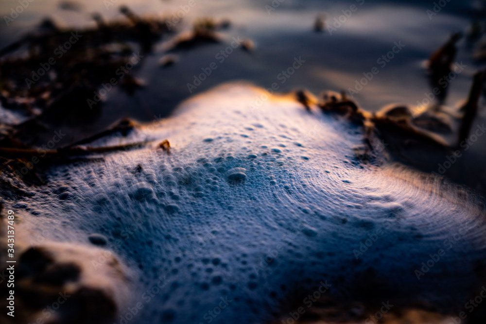close up Waves breaking through freshwater swamps causing banks to flood. close up Waves breaking through freshwater swamps causing banks to flood.