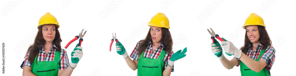 Industrial worker isolated on the white background Industrial worker isolated on the white background