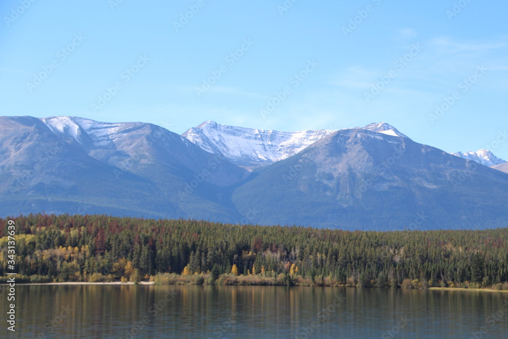 Mountains Beyond The Lake, Jasper National Park, Alberta