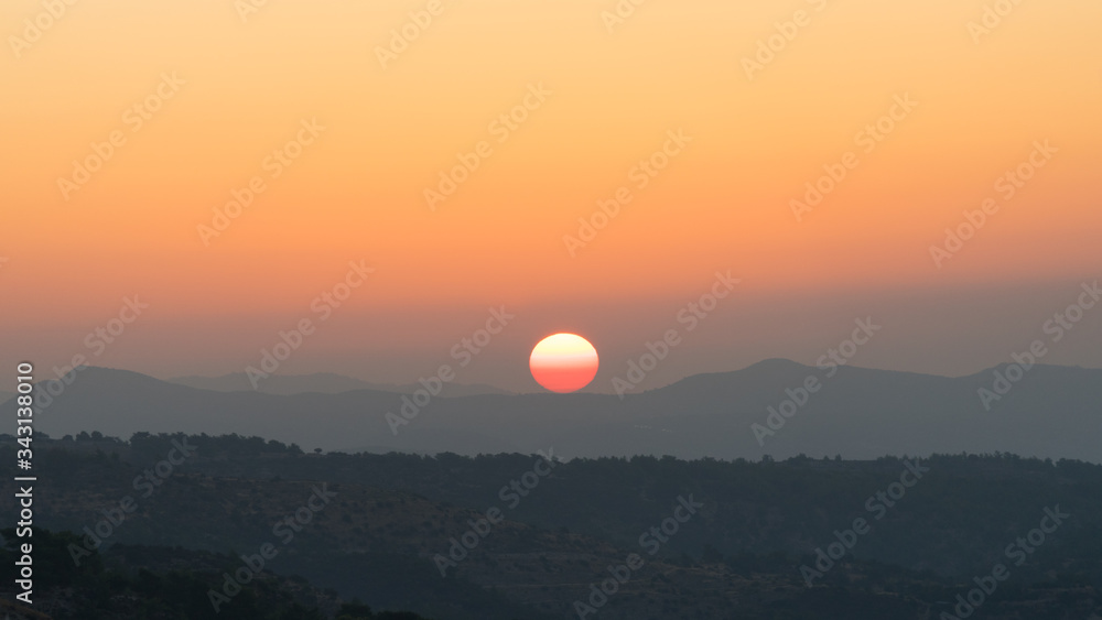 Amazing sunset behind the mountains in Cyprus. Amazing sunset behind the mountains in Cyprus.