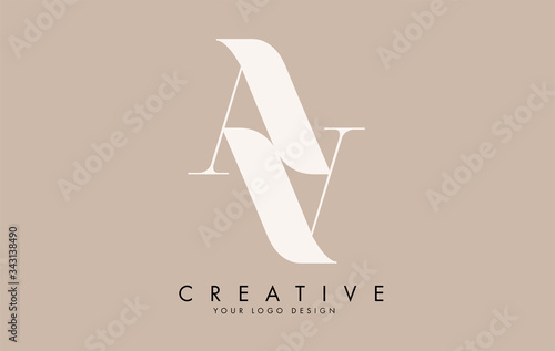 Double AA letter logo design. Reflection effect vector illustration.