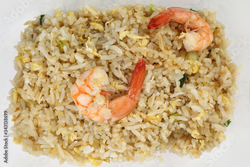 Thai style prawn seafood fred rice photo