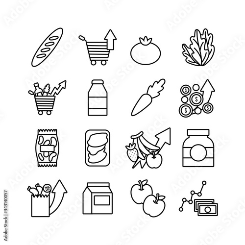 bundle of commodity basket icons