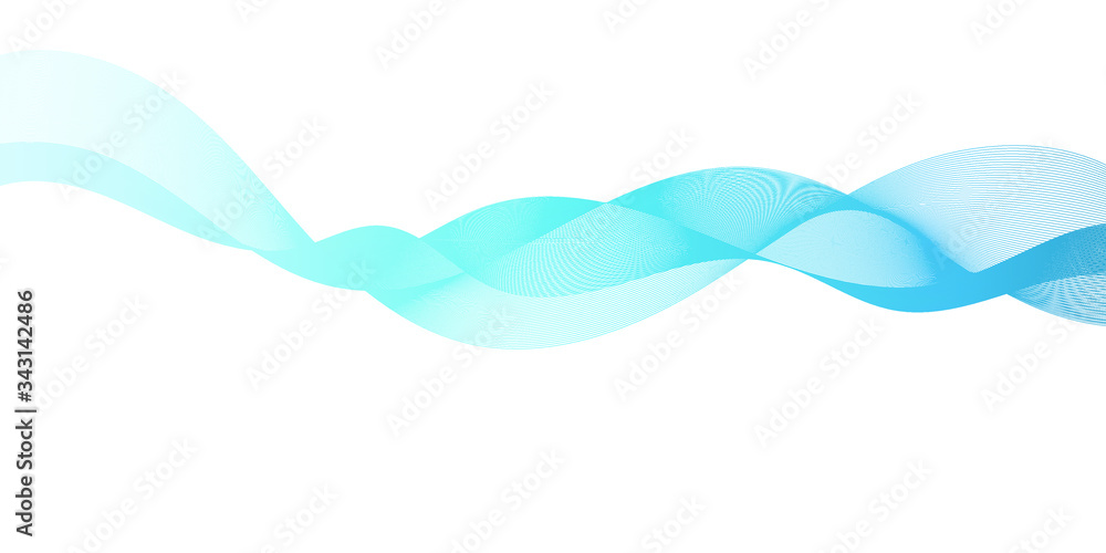 Abstract blue wavy, vector background for business presentation