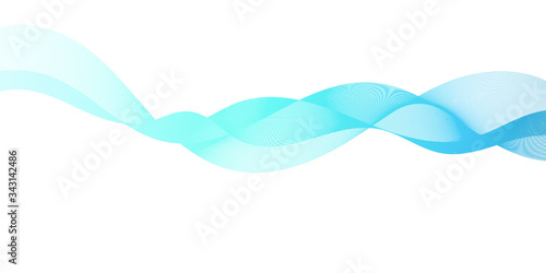 Abstract blue wavy, vector background for business presentation