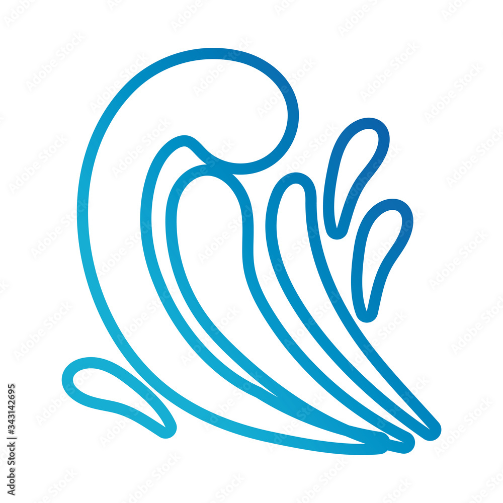 water wave ocean line gradient style icon water wave ocean line gradient style icon