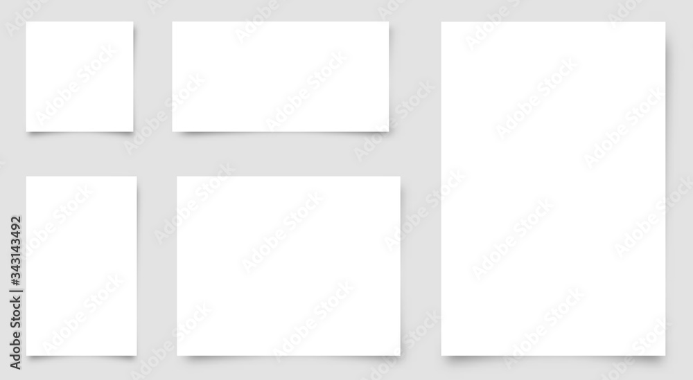 Set of blank white papers. Vector illustration. Set of blank white papers. Vector illustration.