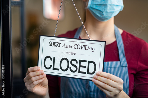 Small business closed for covid-19 lockdown photo