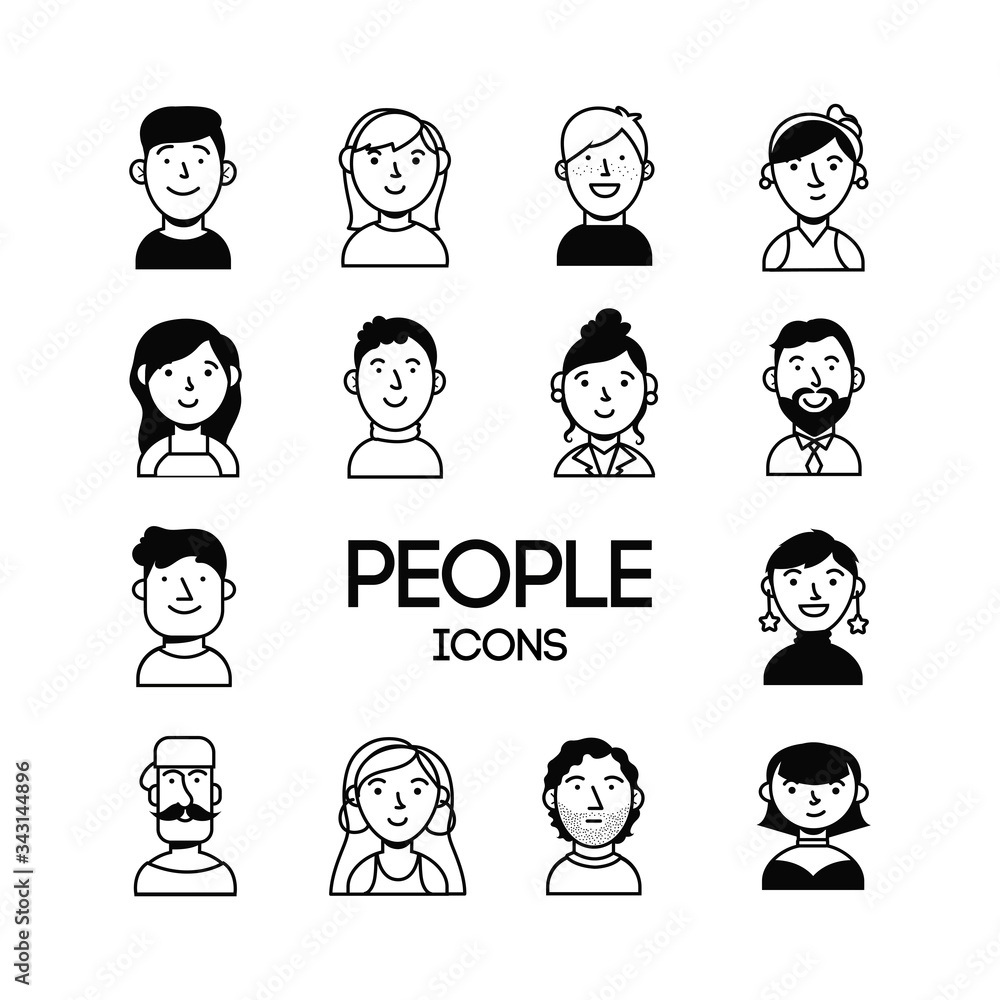 bundle of people group characters bundle of people group characters