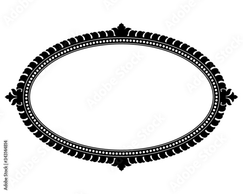 oval frame on white background