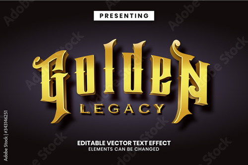 Editable text effect - Golden legacy luxury game style