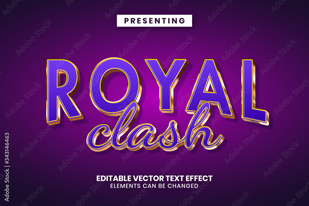 Editable text effect - royal luxury game style