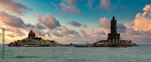 Beautiful skyline with dramatic clouds at Kanyakumari, India
