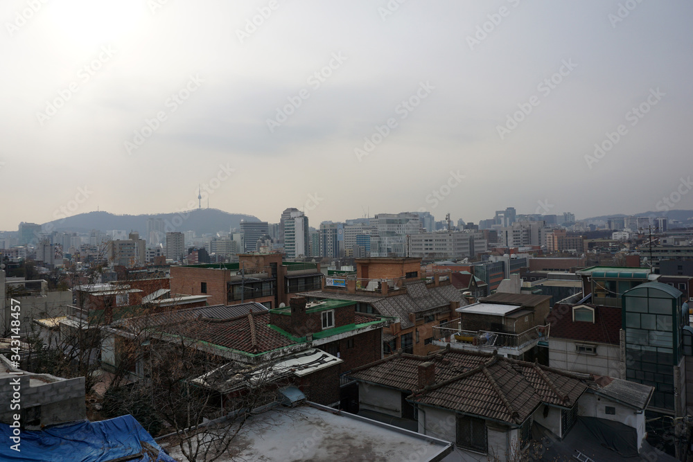 aerial view of the city of seoul 