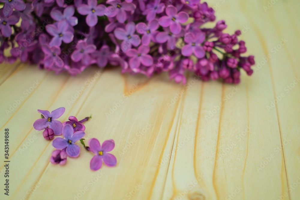 lilac flowers on wooden background lilac flowers on wooden background