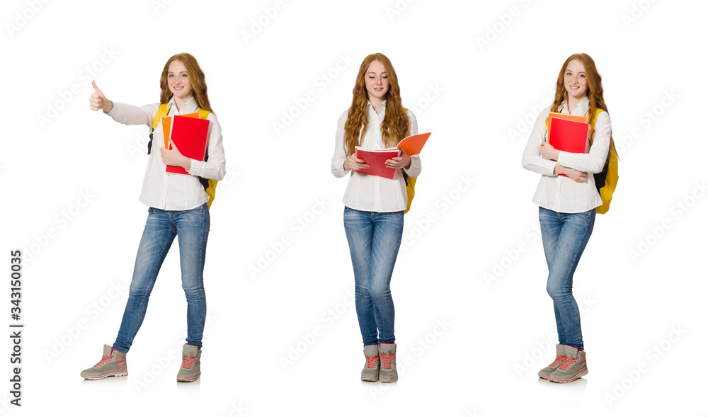 Obraz premium Young student isolated on white