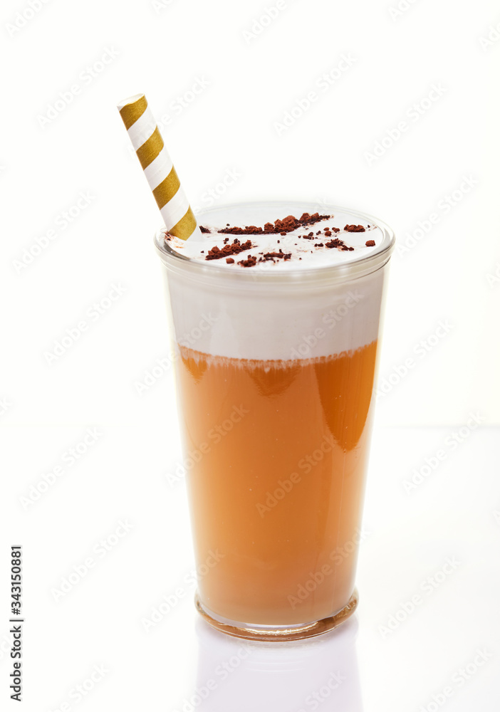 Fashionable food and drink glass of iced oolong tea Fashionable food and drink glass of iced oolong tea