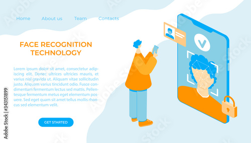 Face recognition concept. 
