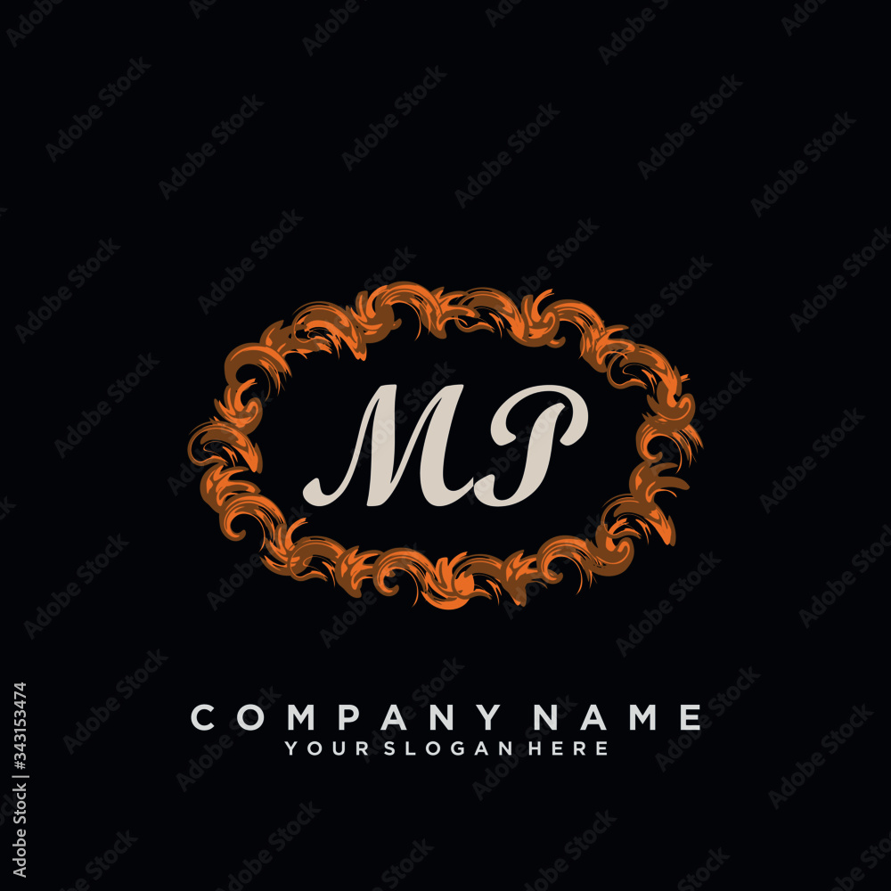 Initial Letter MP Logo With circle Template Vector Initial Letter MP Logo With circle Template Vector