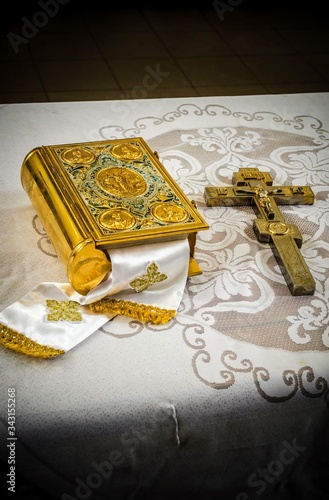 Gold book in the church of Ukraine