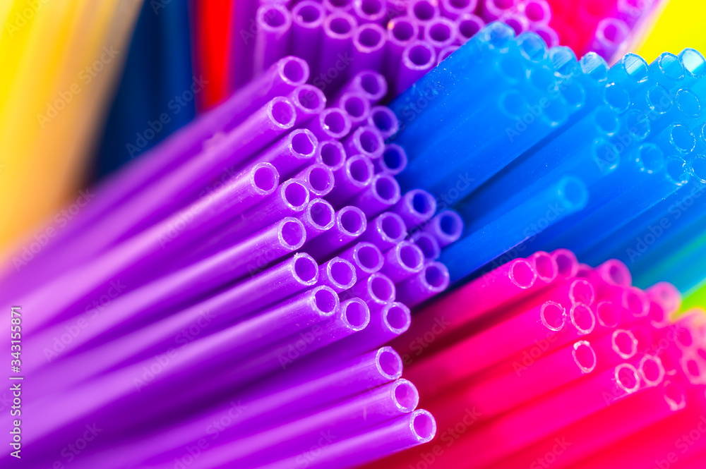 Abstract: Collection of Brightly Colored Plastic Straws Abstract: Collection of Brightly Colored Plastic Straws