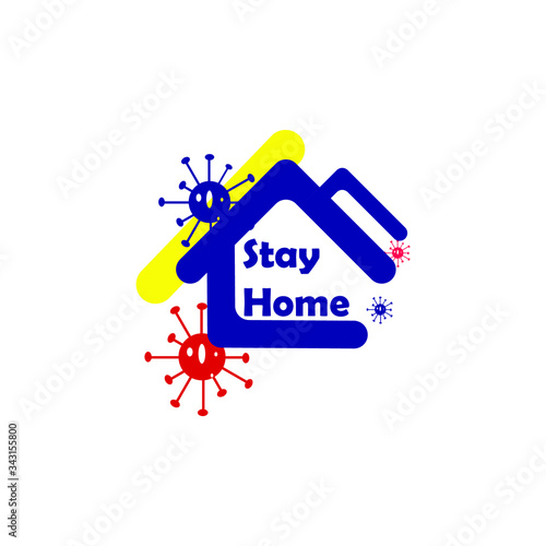 Stay at home. Coronavirus Covid-19, quarantine motivational phrase.