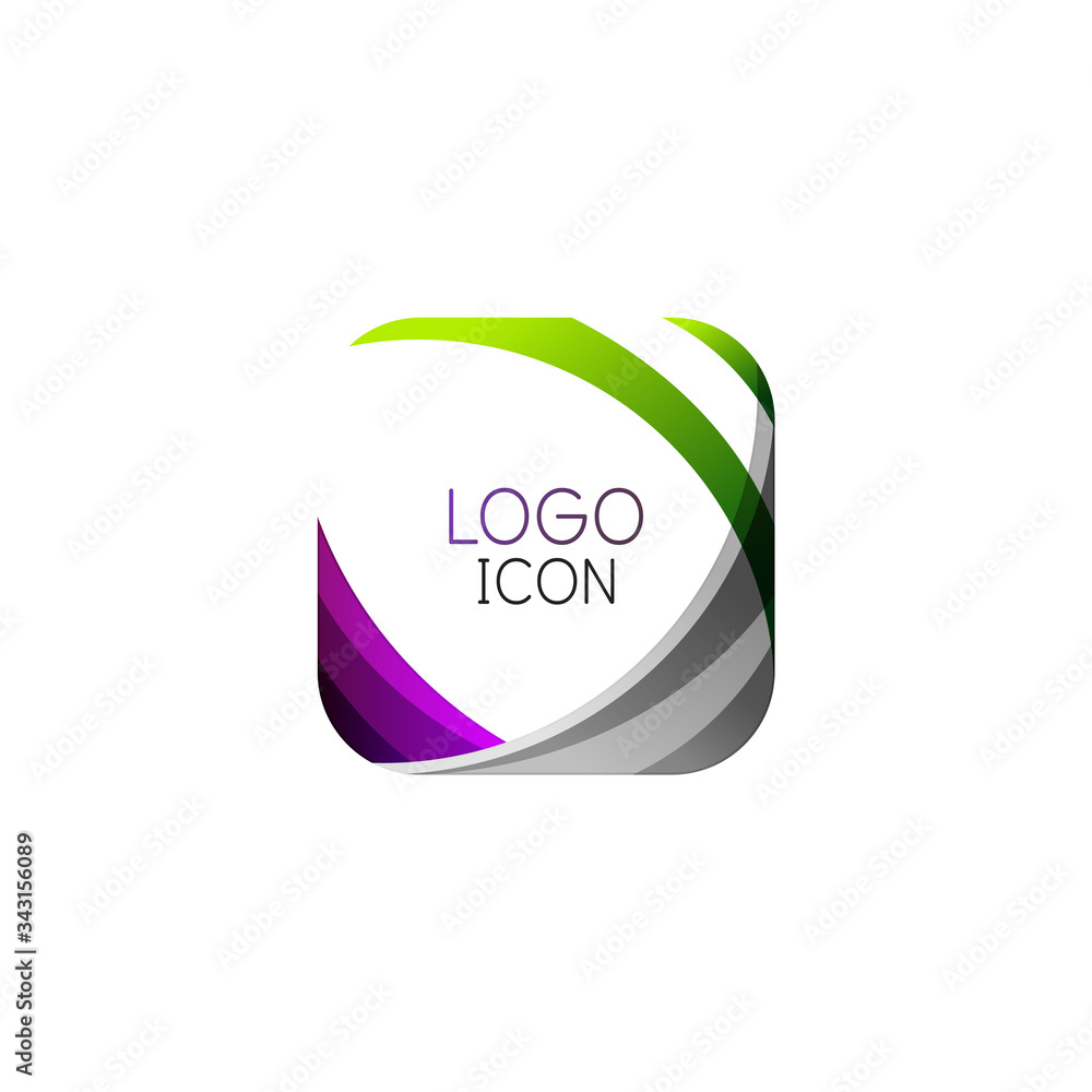 Business trendy geometric square logo design template with bright clean colors Business trendy geometric square logo design template with bright clean colors