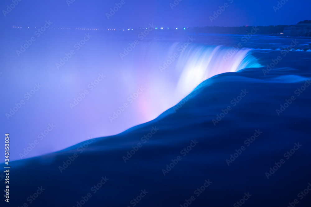 Naklejka premium Niagara falls light up in Canada
