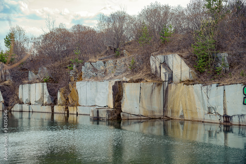 Marble blocks at the old quarry
