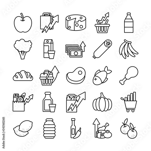 bundle of commodity basket icons