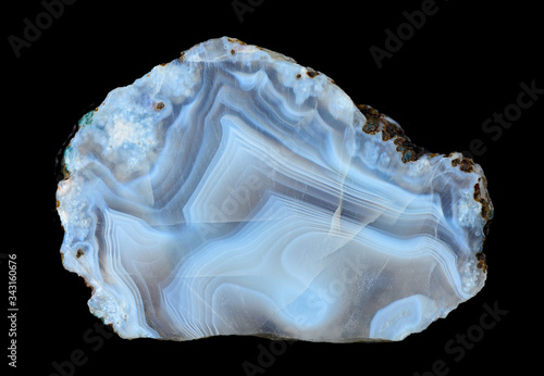 Blue agate on a black backg...