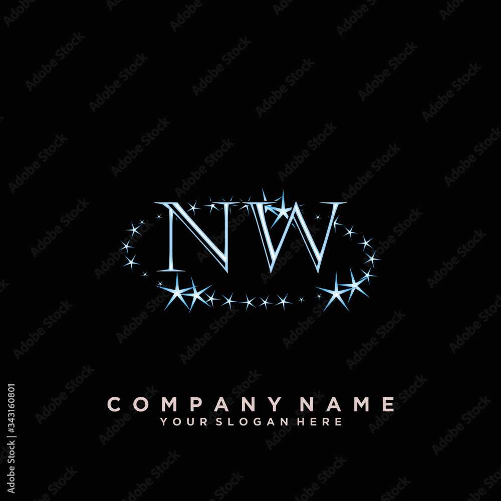 Initial Letter NW Logo With circle Template Vector Initial Letter NW Logo With circle Template Vector