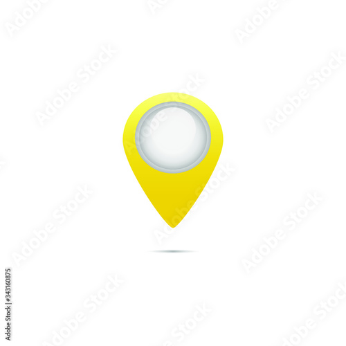 Free Download yellow pointer with shadow on white background, vector illustration
 - GFXLoad