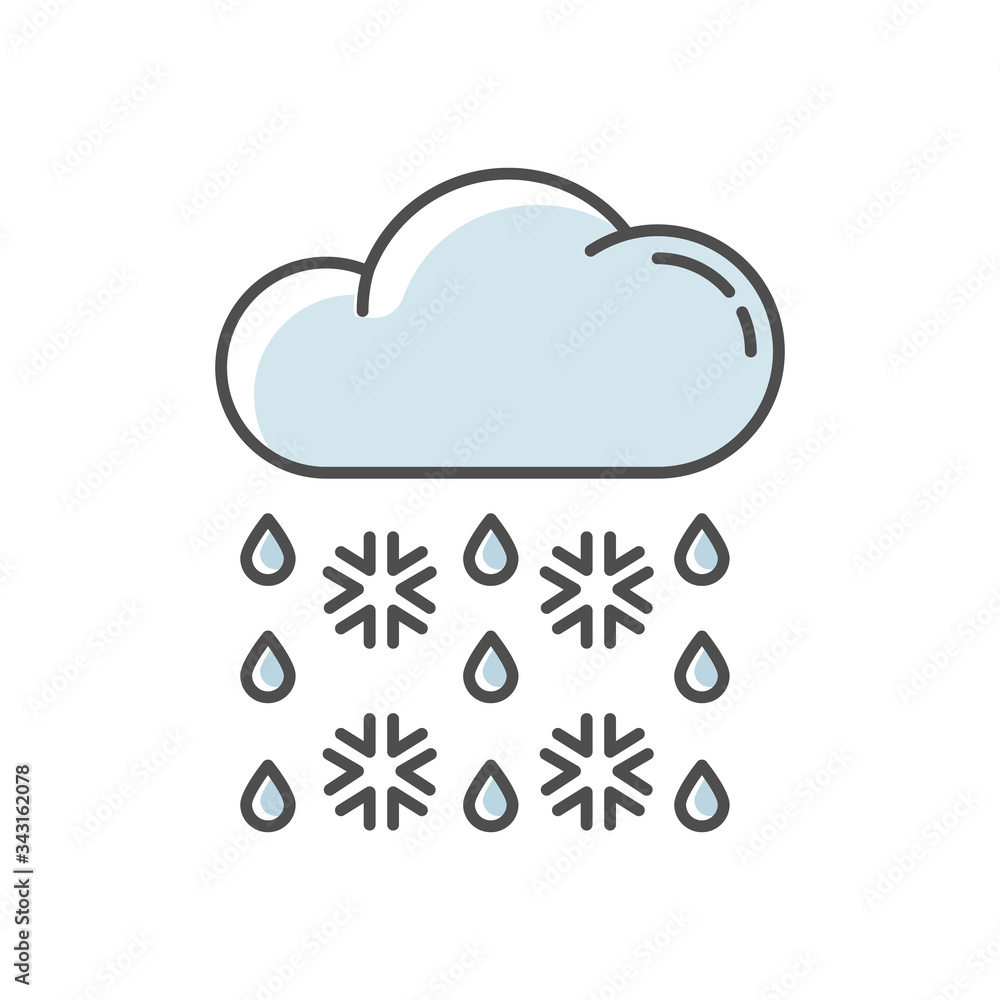 Heavy snow, sleet blue RGB color icon Heavy snow, sleet blue RGB color icon