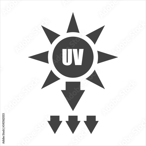 UV protection vector icon on white isolated background.