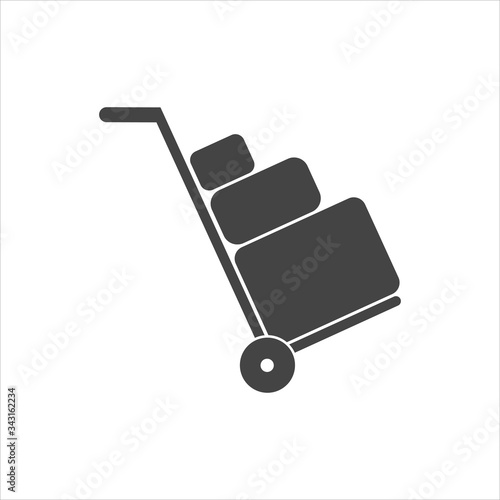 Vector icon shows the presence of porters.Vector icon baggage on white isolated background.