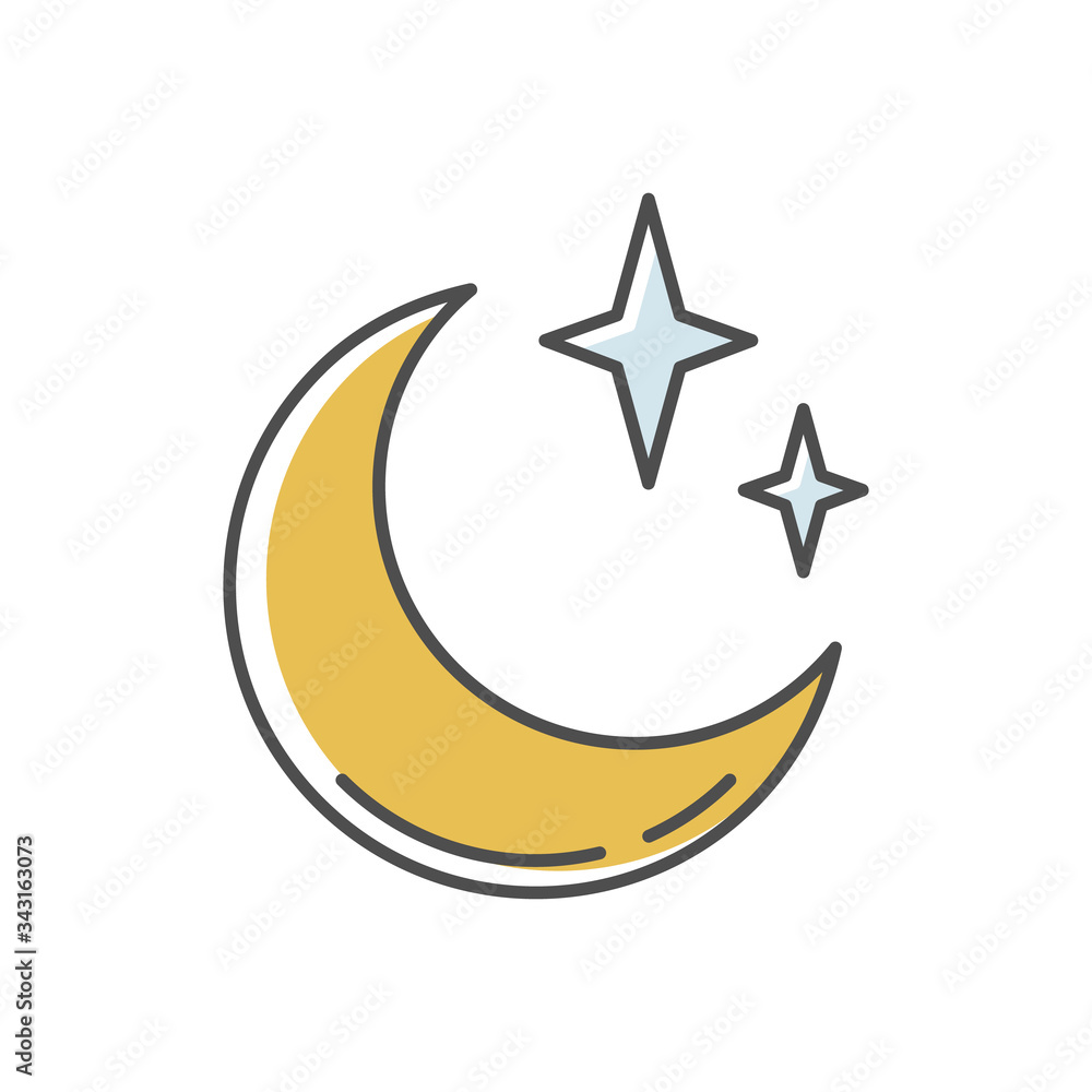 Clear night sky RGB color icon Clear night sky RGB color icon