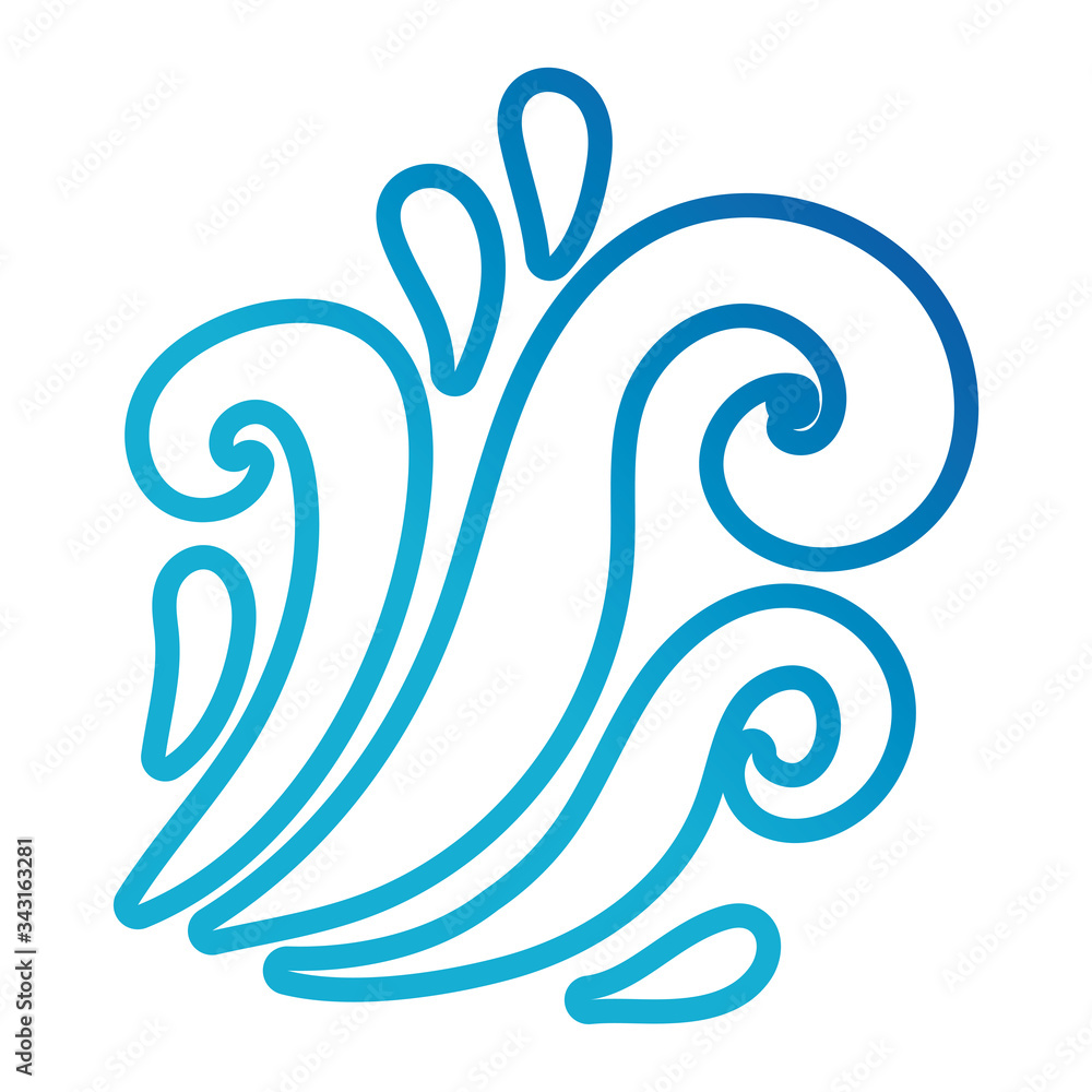 water waves ocean line gradient style icon water waves ocean line gradient style icon