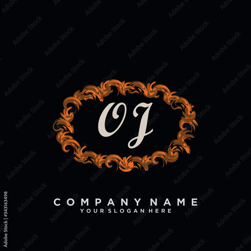 Initial Letter OJ Logo With circle Template Vector Initial Letter OJ Logo With circle Template Vector