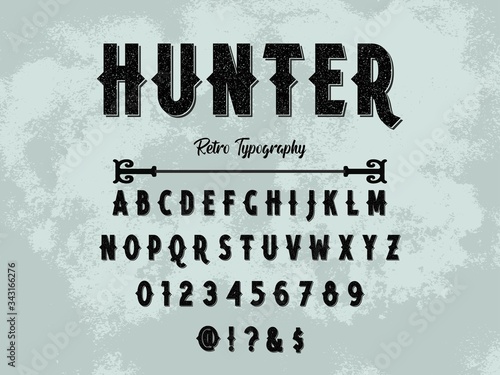font alphabet typeface absract and modern vector design vintage style label design.Grunge letter style