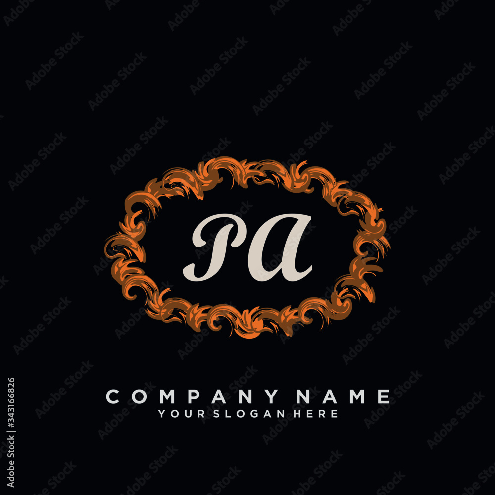 Initial Letter PA Logo With circle Template Vector