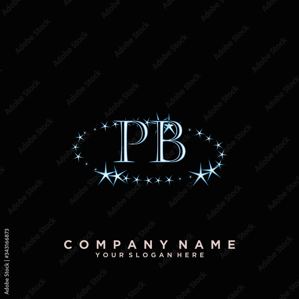 Initial Letter PB Logo With circle Template Vector