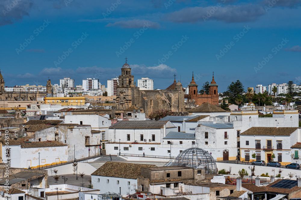 Skyline of historic city Jerez de la Frontera, Andalusia, Spain