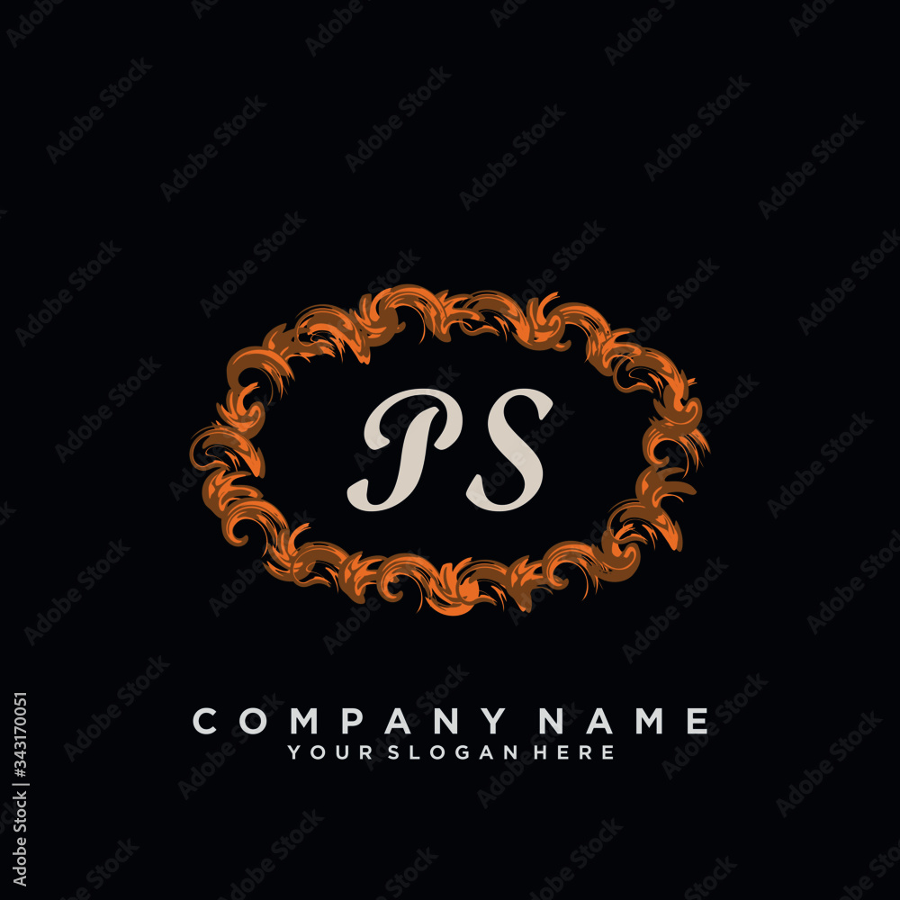 Initial Letter PS Logo With circle Template Vector