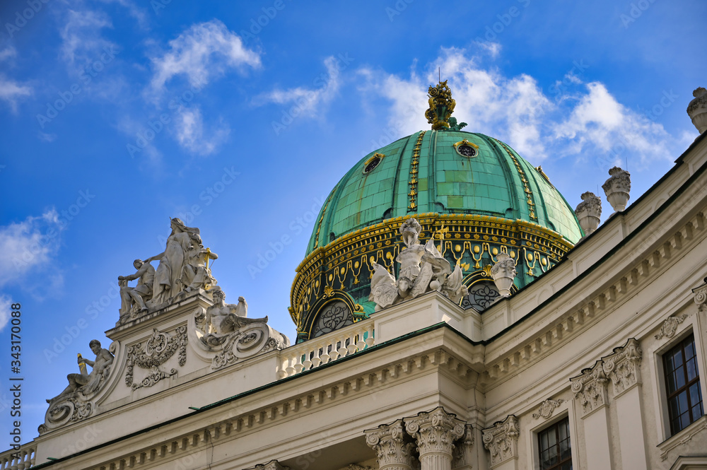 Vienna, Austria - May 19, 2019 - The Hofburg Palace is a complex of palaces from the Habsburg dynasty located in Vienna, Austria.