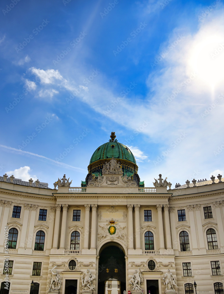 Vienna, Austria - May 19, 2019 - The Hofburg Palace is a complex of palaces from the Habsburg dynasty located in Vienna, Austria.