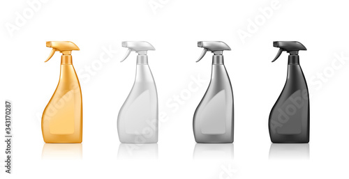 Set of realistic Spray Bottles Mockup isolated on white background