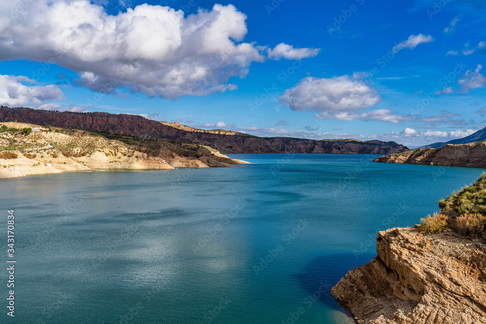 Embalse de Negratin reservoir lake in Sierra Nevada National Park in Spain Embalse de Negratin reservoir lake in Sierra Nevada National Park in Spain