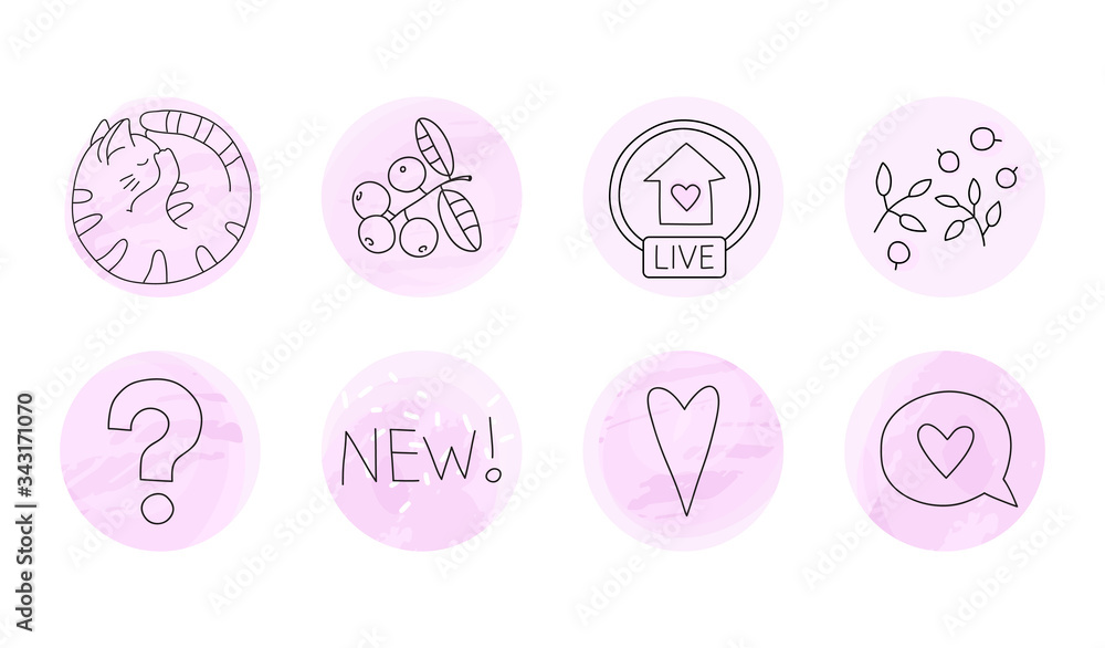 Set of various vector highlight stories covers. Set of various vector highlight stories covers.