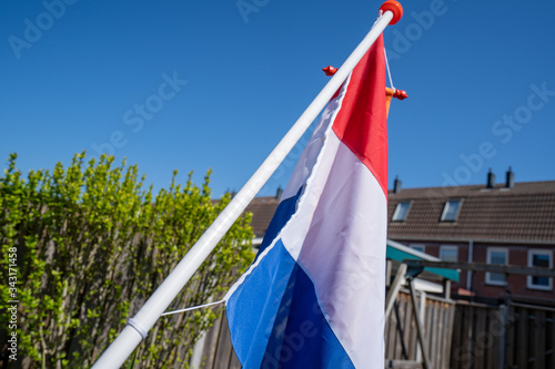 A close up of a dutch national flag